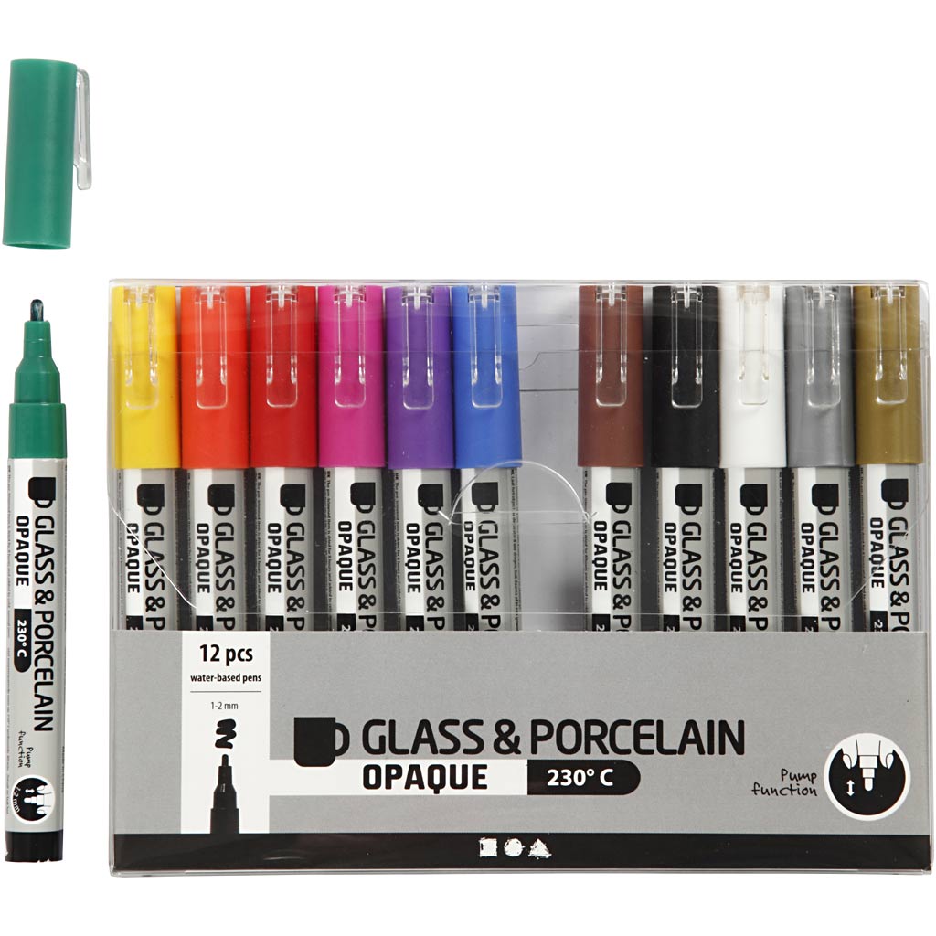 Glass & Porcelain Markers pk 12