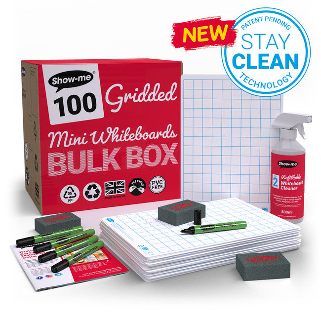 Show-Me Board (Squares) - Bulk Box pk 100