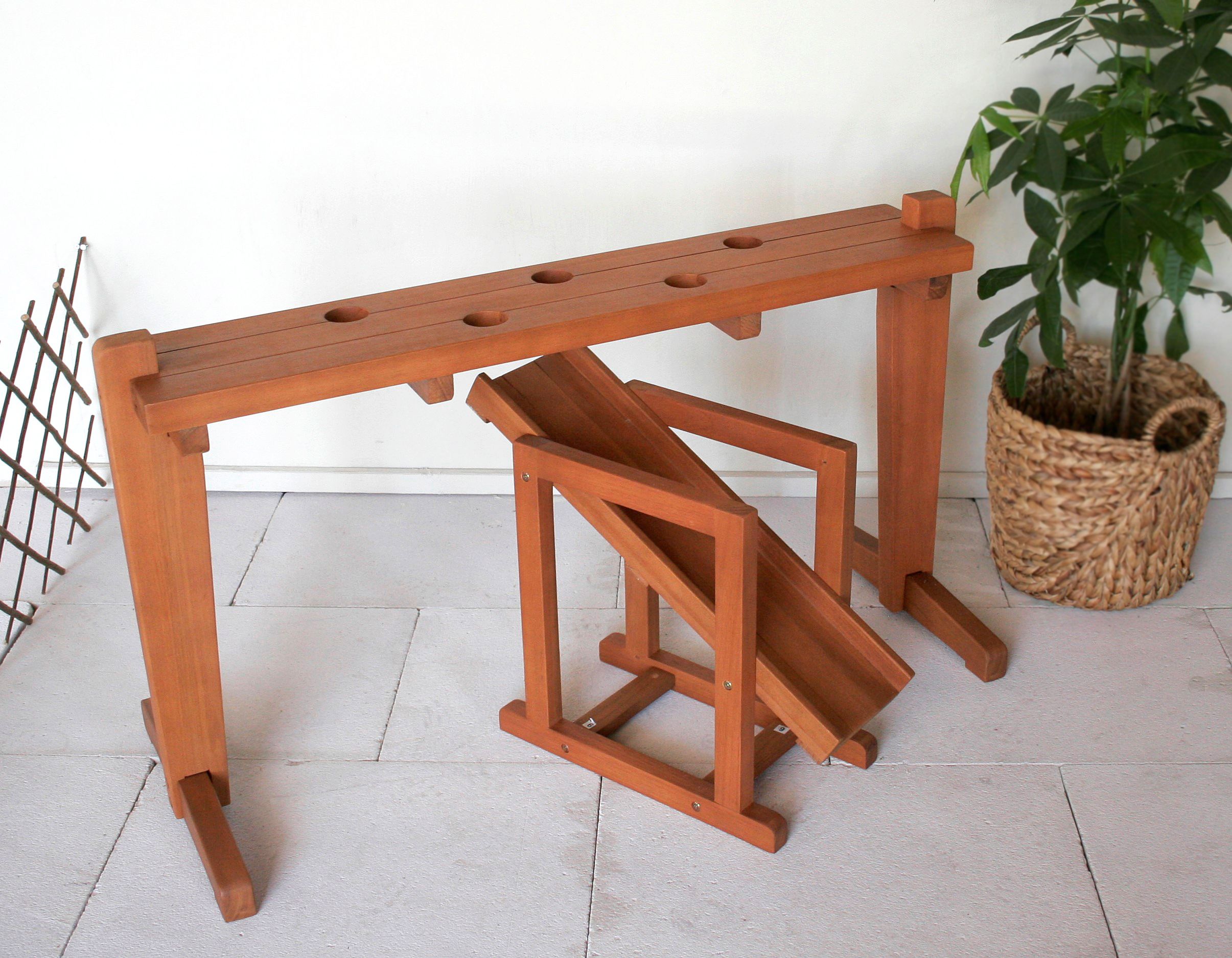 Outdoor Wooden Water Play Rack with Slide