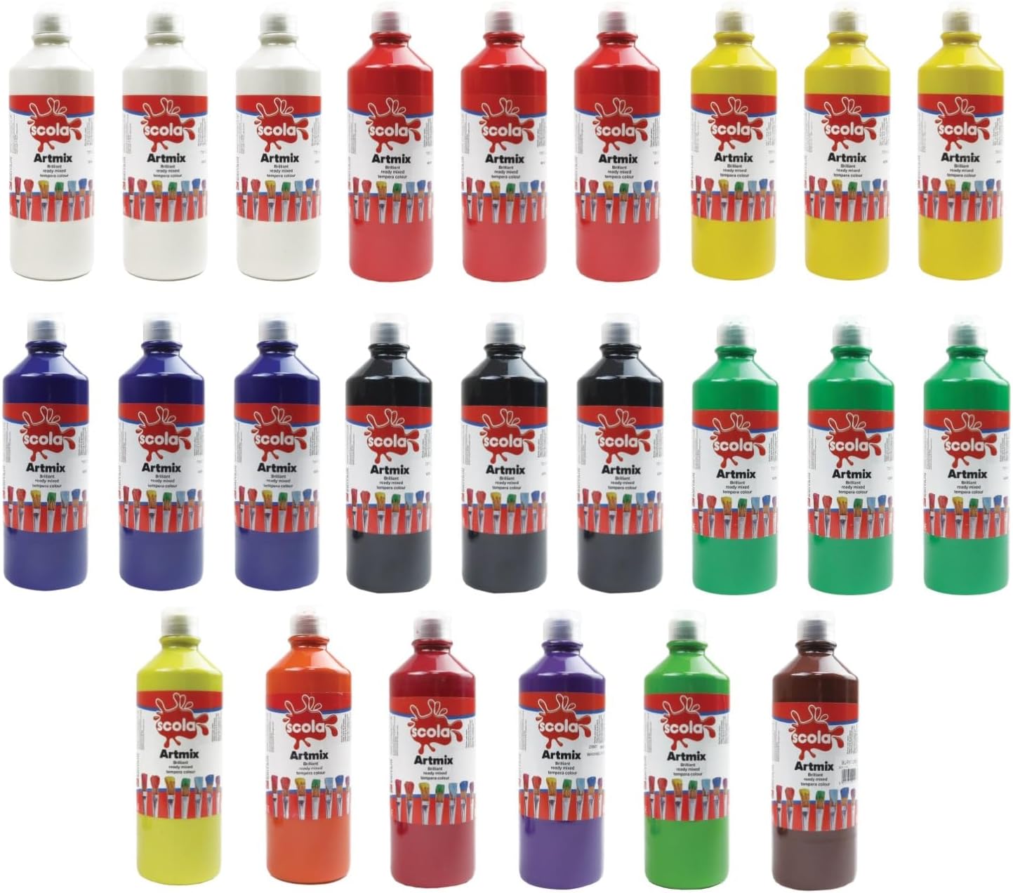 Ready Mixed Paint - Assorted Colours pk 24 x 600ml