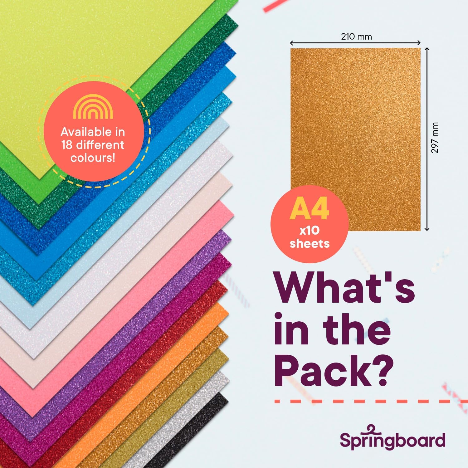 A4 Glitter Card Assortment 230gsm pk 30