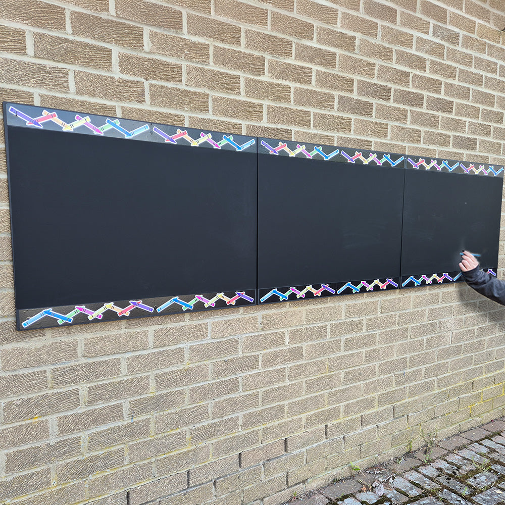 Long Mural Wooden Chalkboard