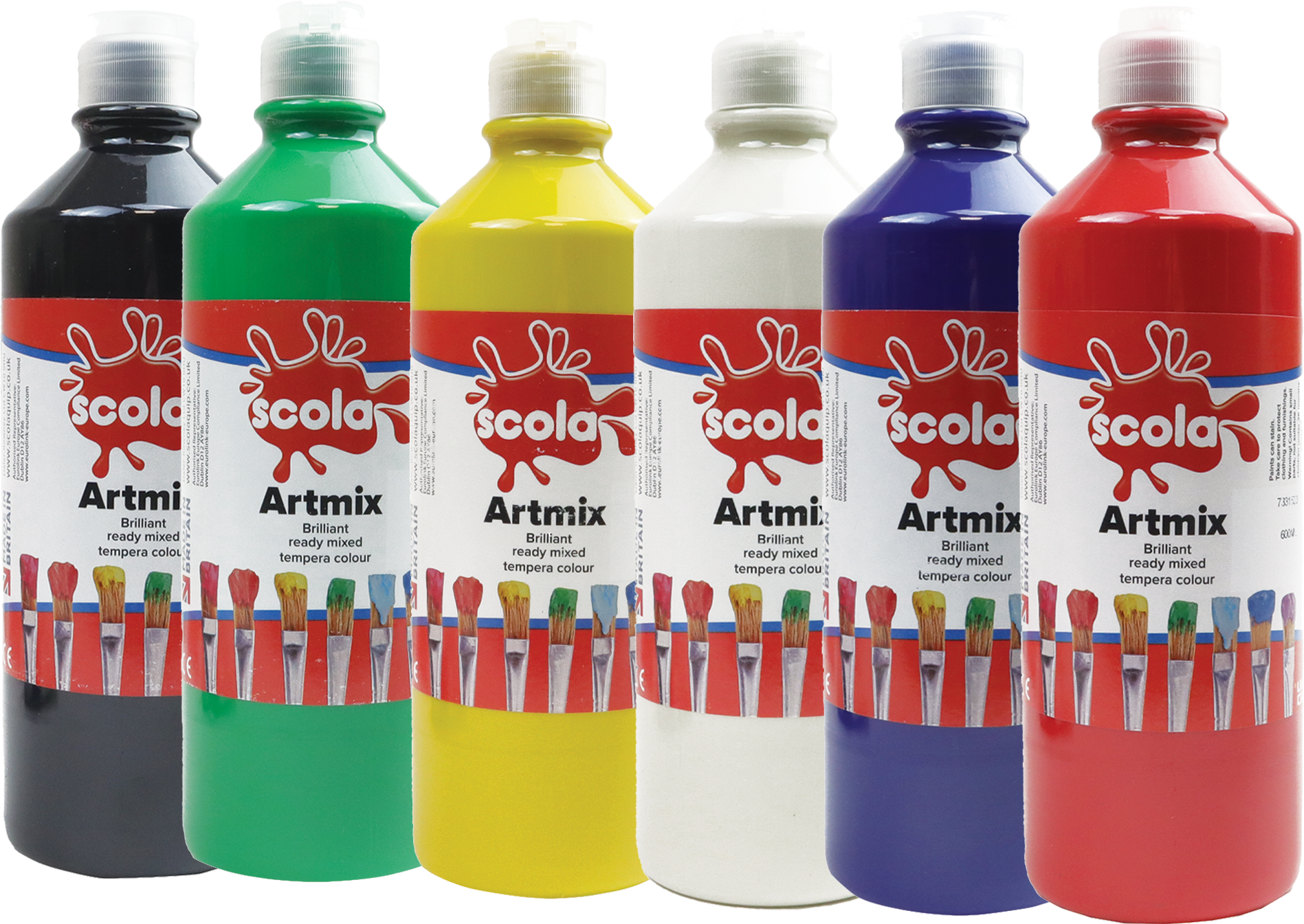 Ready Mixed Paint - Assorted Colours 6 x 600ml