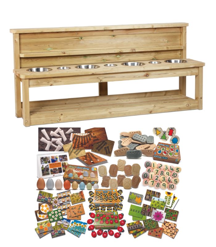 Millhouse Sensory Station (7 Stations) with Outdoor Maths Kit