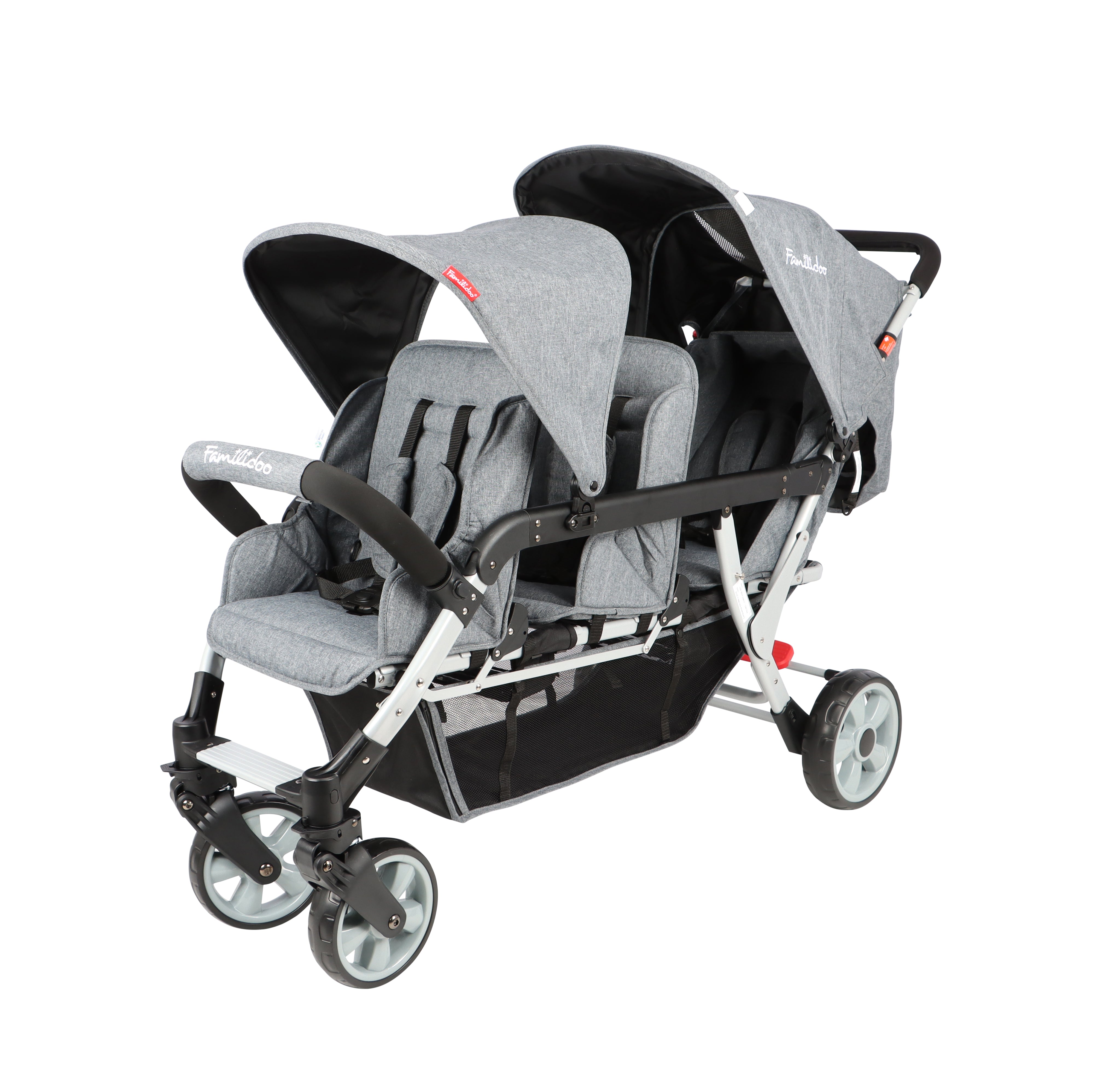 Familidoo Lightweight 3-Seater Stroller with Rain Cover