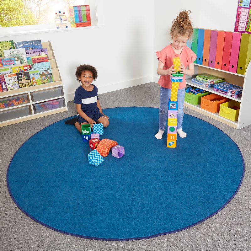 Round Carpet 2m - Blue