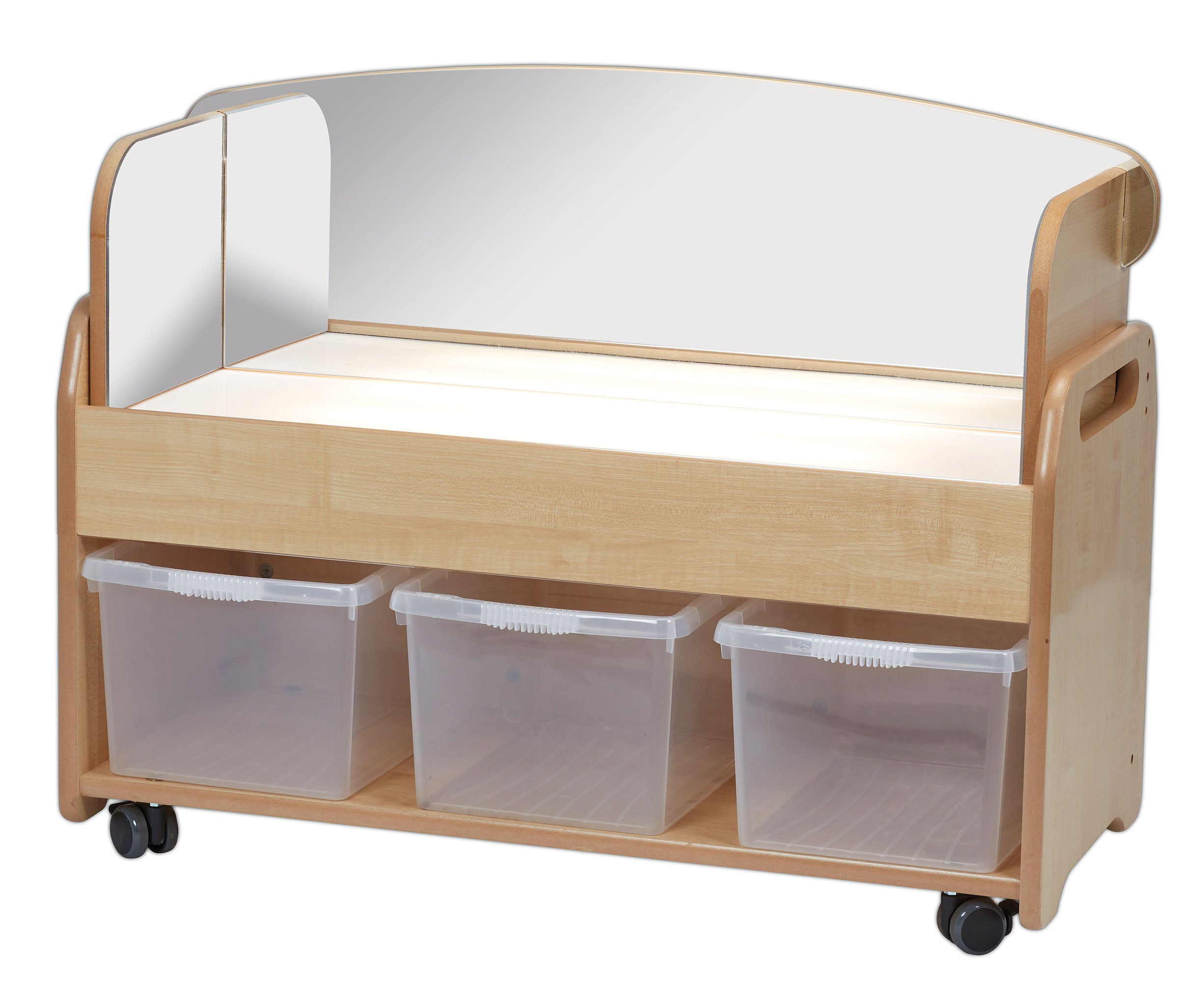 Millhouse Low Level Light Box Trolley Plus Mirror Surround
