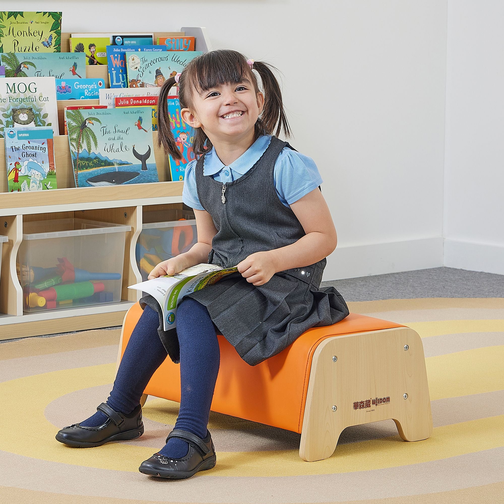 Coloured Cushioned Bench