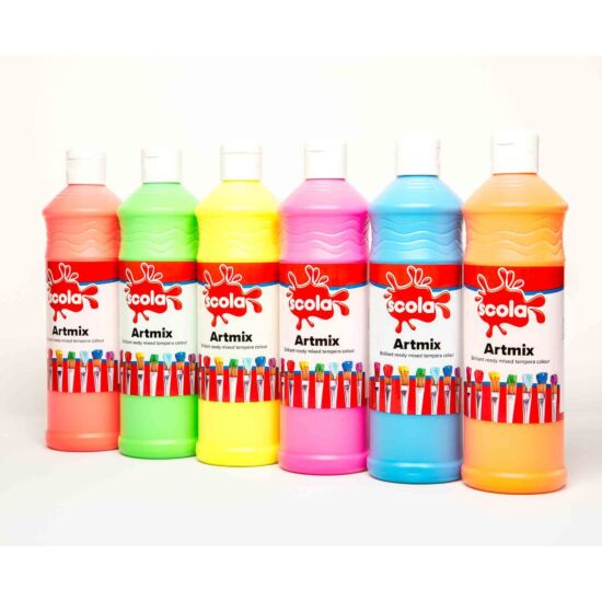 Ready Mixed Paint - Fluorescent Colours pk 6