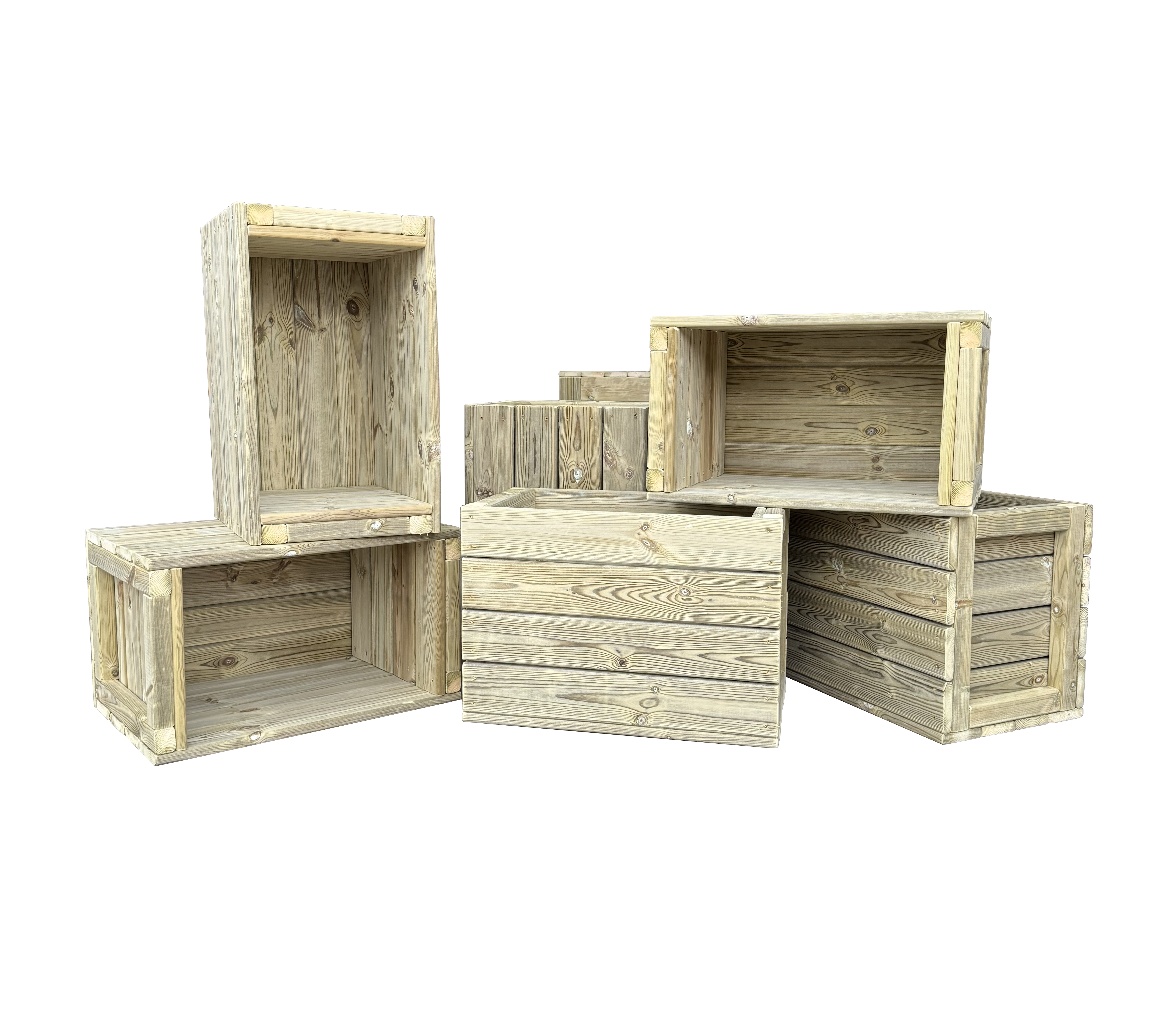 Wooden Play Crates pk 6