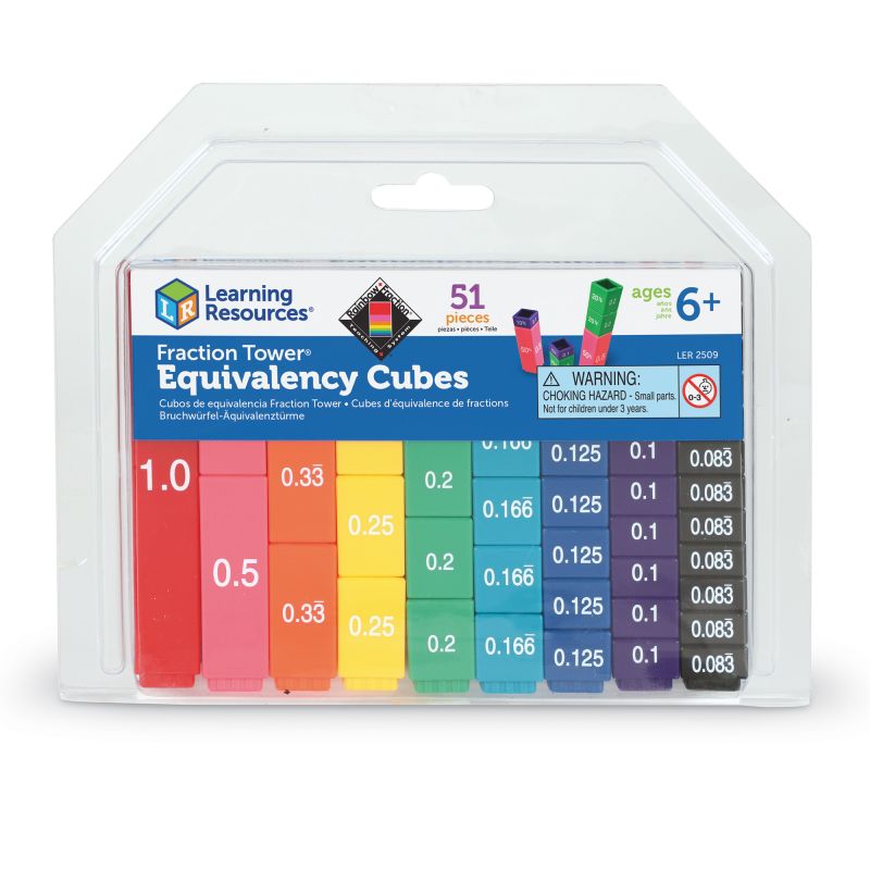 Rainbow Fraction Tower Equivalency Cubes pk51