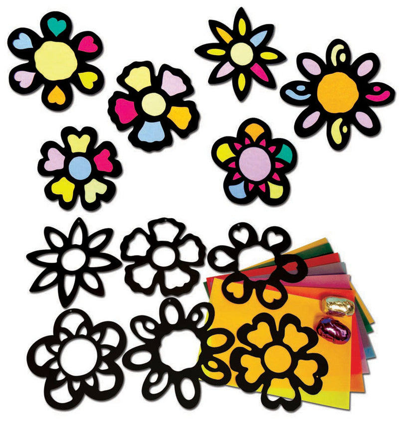 Stained Glass Flowers pk 30