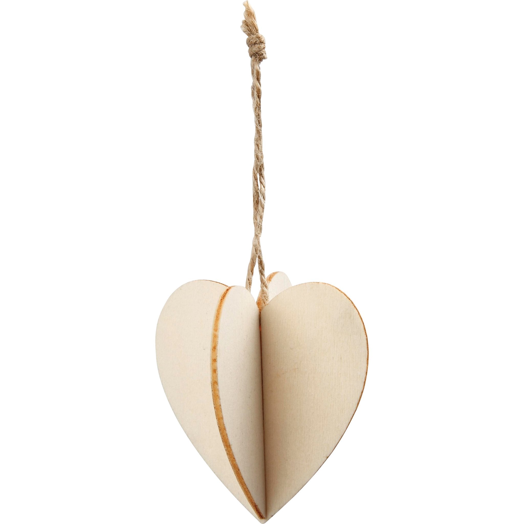 3D Wooden Heart Decoration pk 3