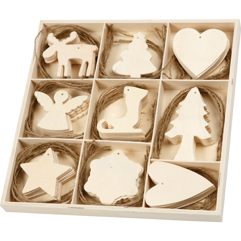Wooden Christmas Decorations pk 72
