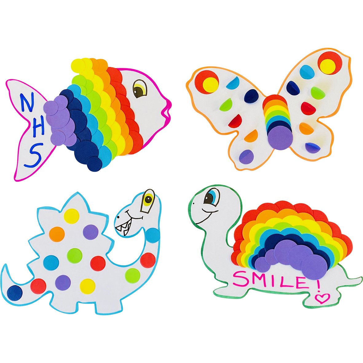 HomeCraftz Jumbo Rainbow Card Shapes Craft Kit pk 4