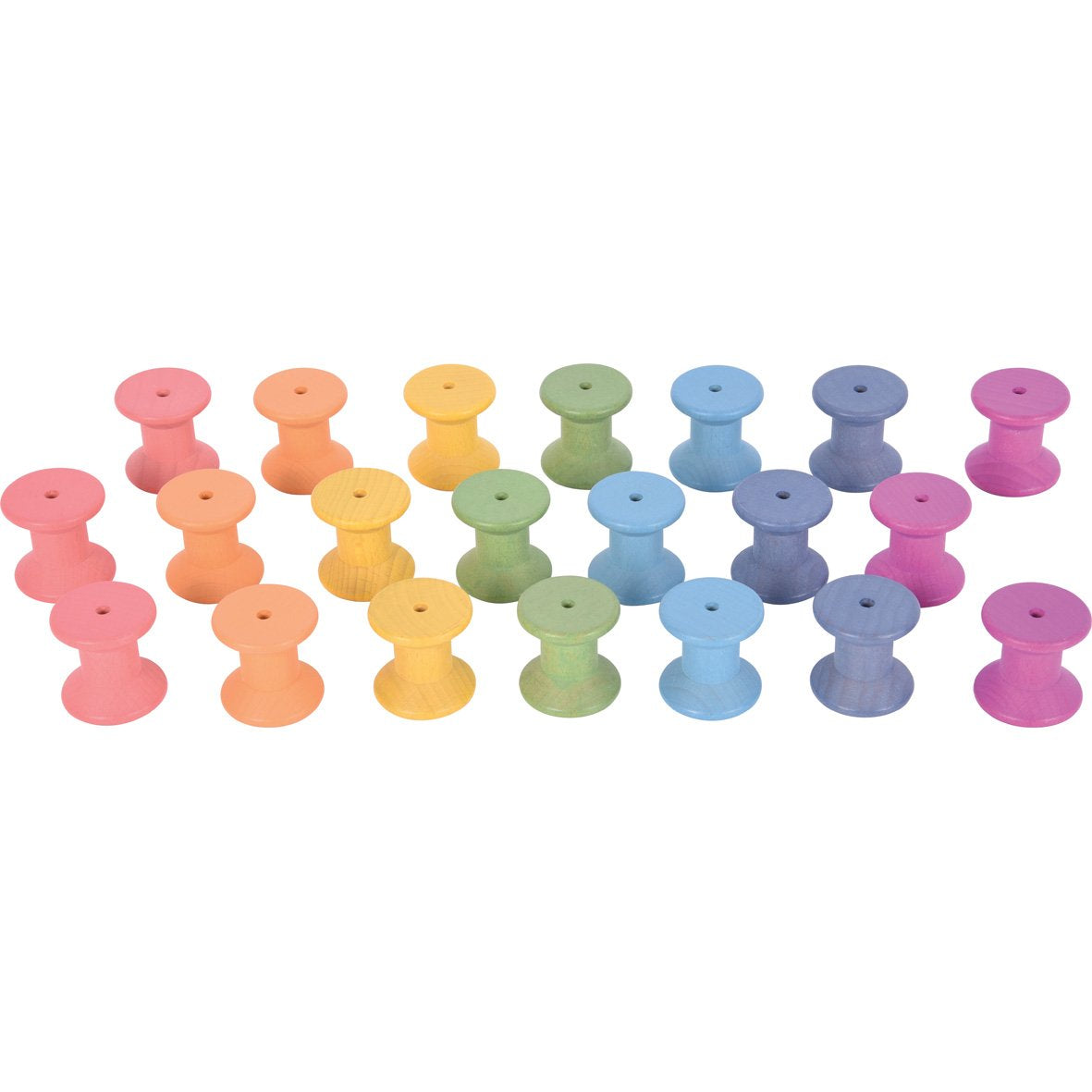 Rainbow Wooden Spools pk 21