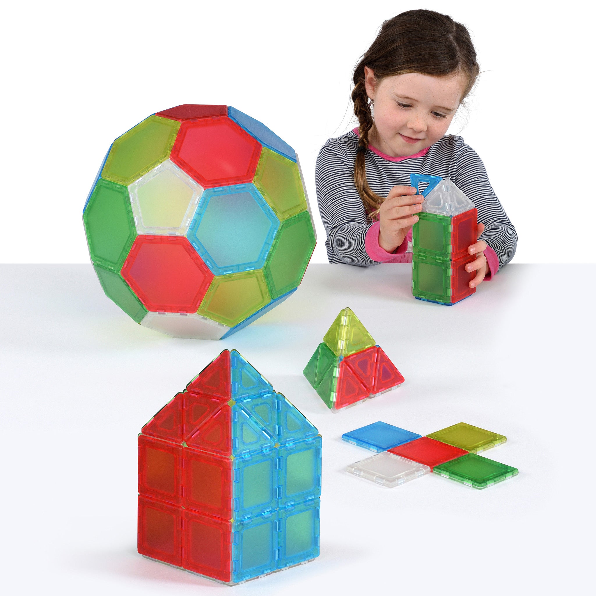 Translucent Solid Magnetic Polydron Essential Shapes Set pk 104