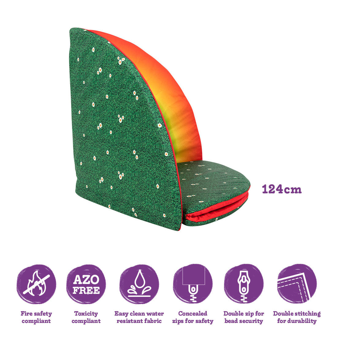 Indoor/Outdoor Folding Mat - Rainbow and Daisy