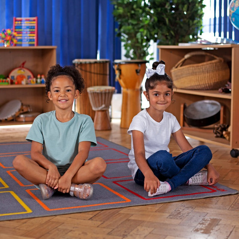 Essentials Rainbow Squares Indoor/Outdoor Carpet