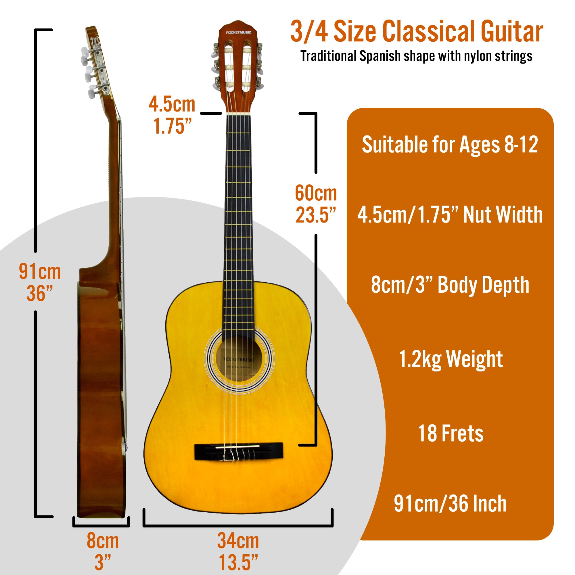 3rd Avenue Rocket Classical Guitar Pack