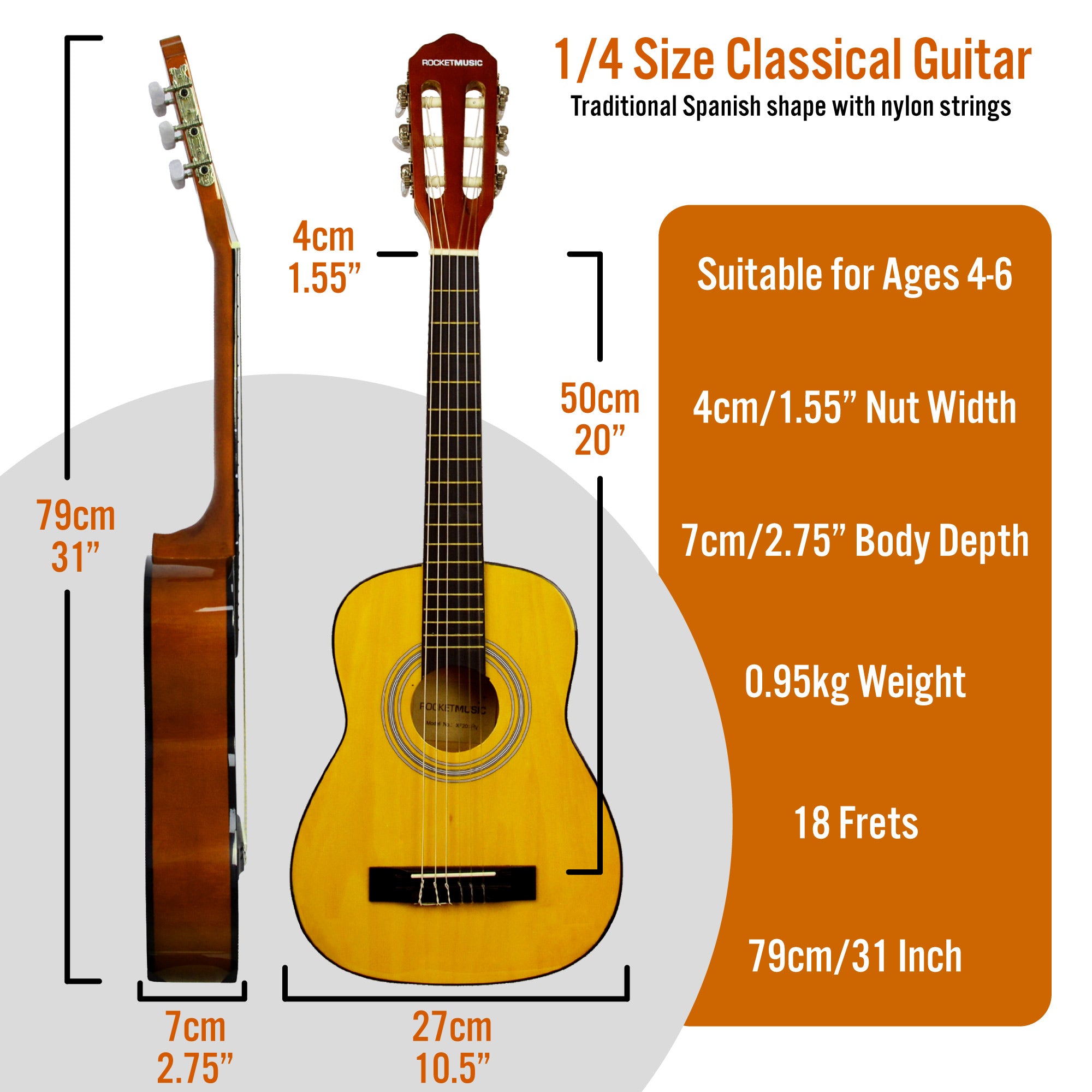 3rd Avenue Rocket Classical Guitar Pack