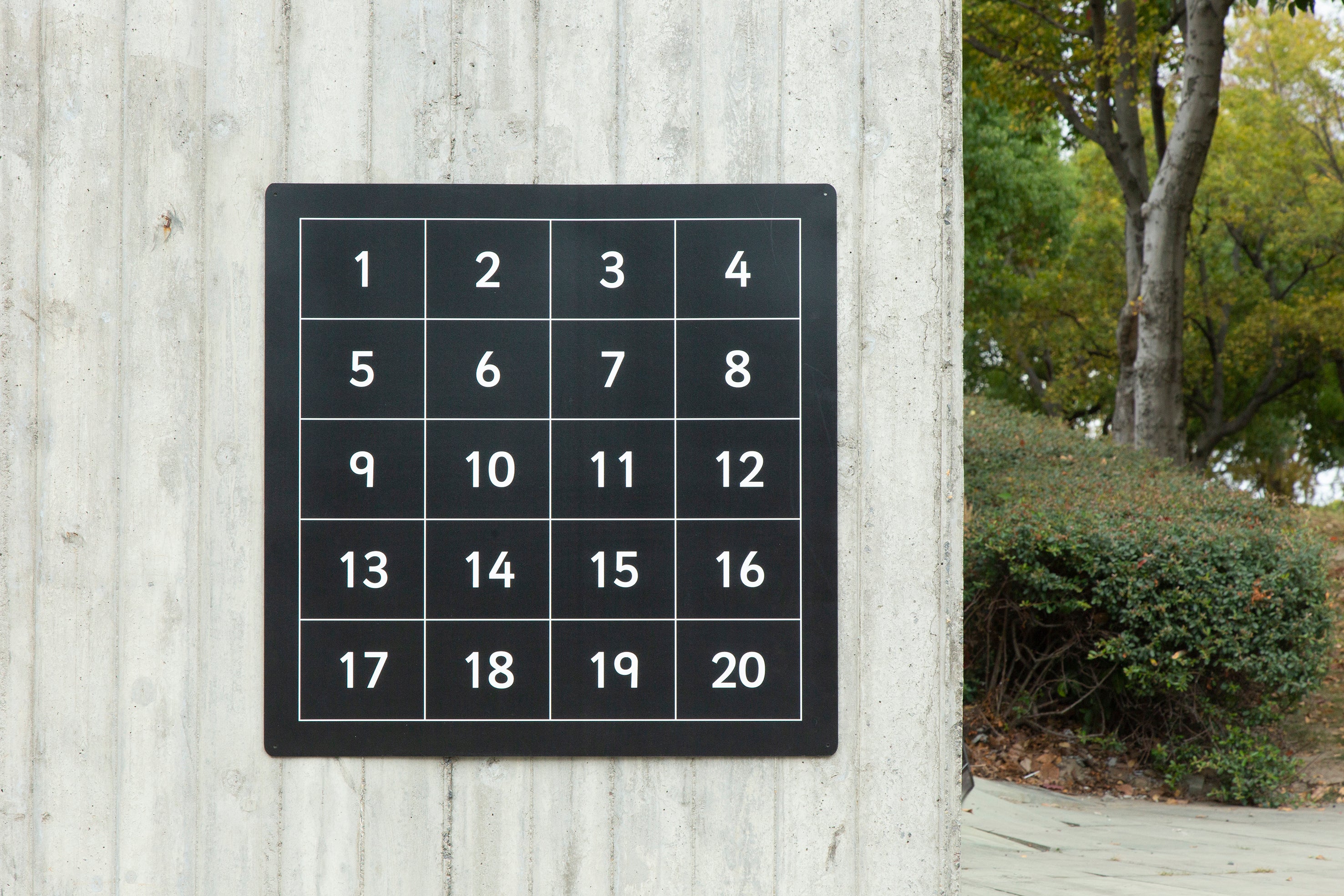 Outdoor Number 1-20 Chalkboard