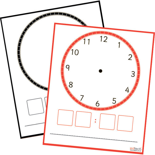 Dry Wipe Clock Faces pk 10
