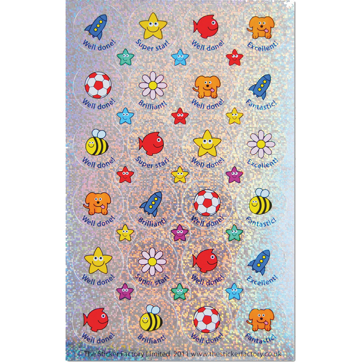 Sparkly Sticker Assortment - 24/10mm pk 468