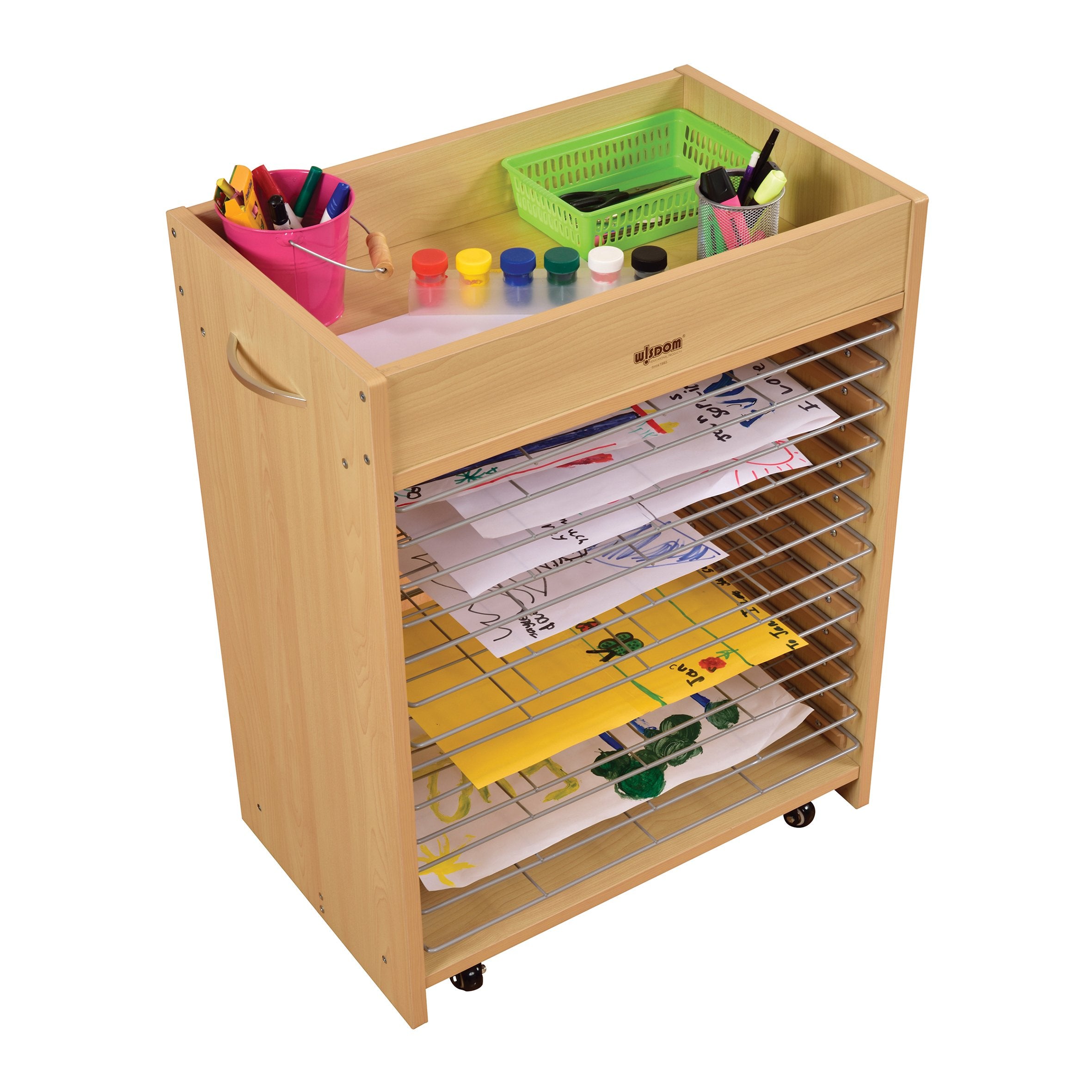 Wooden craft store shelves