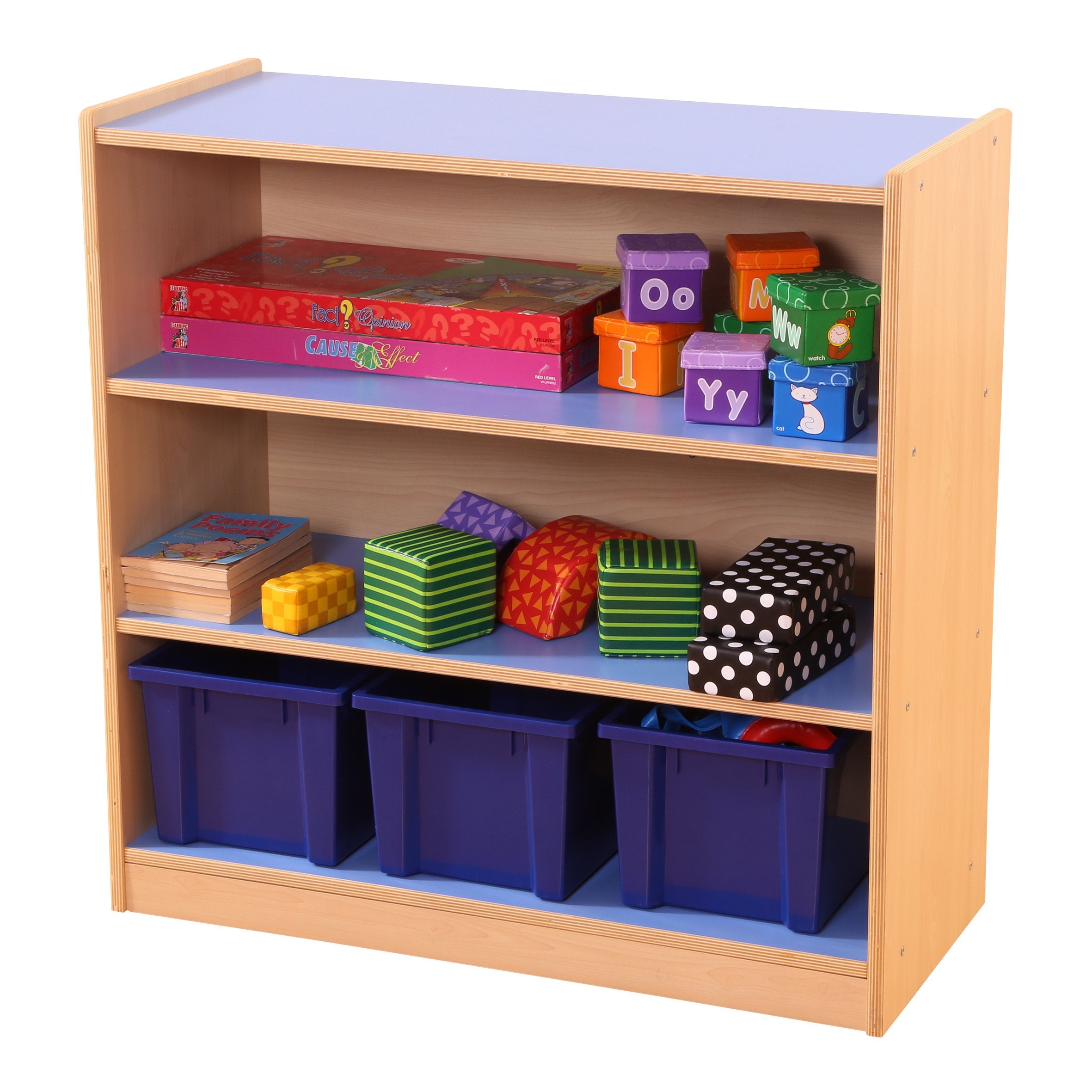 3-Shelf Bookcase (Blue/Maple)