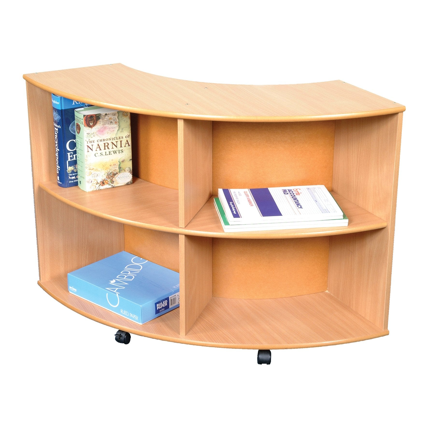 Beech Quarter Rounds Storage Unit - Curve In
