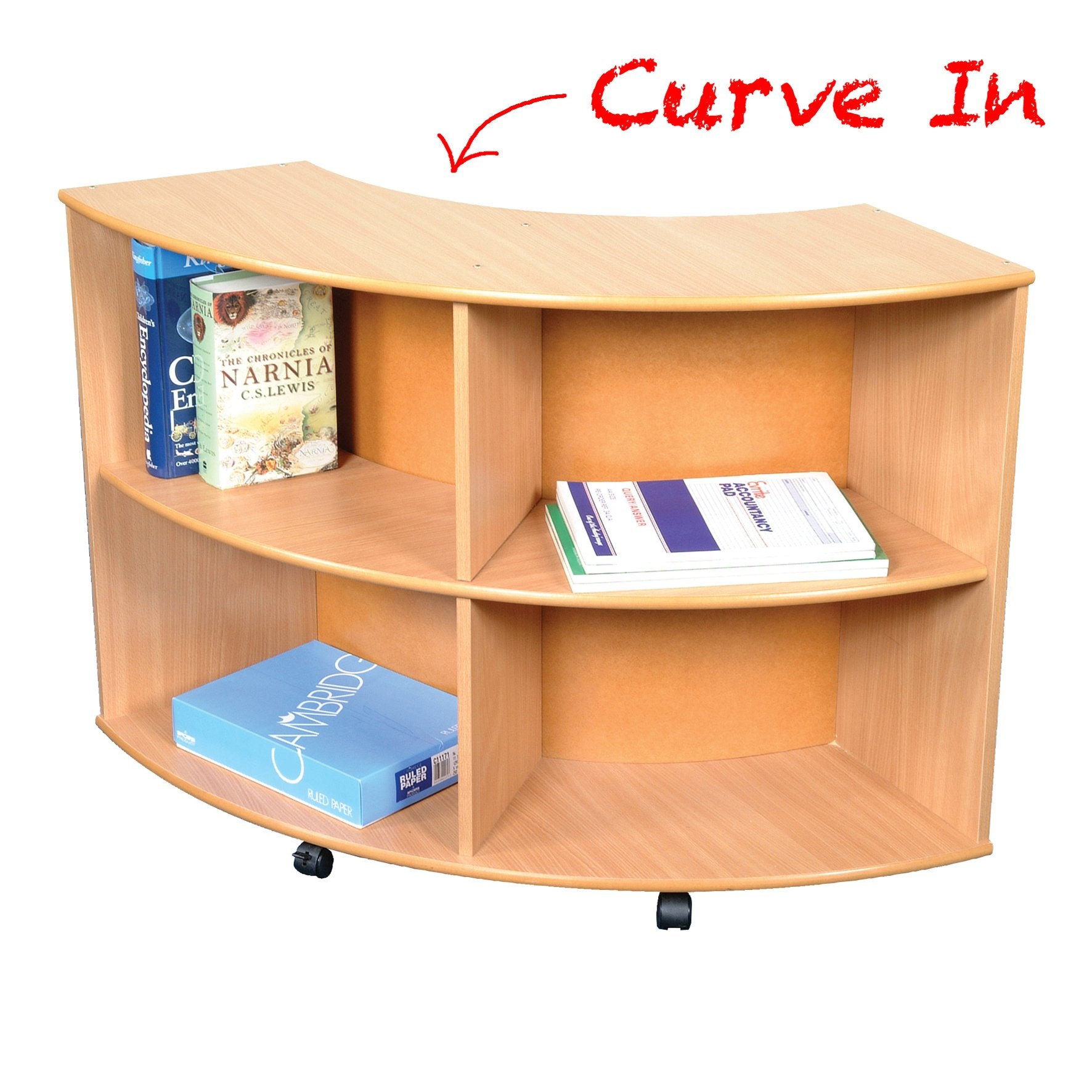Beech Quarter Rounds Storage Unit - Curve In