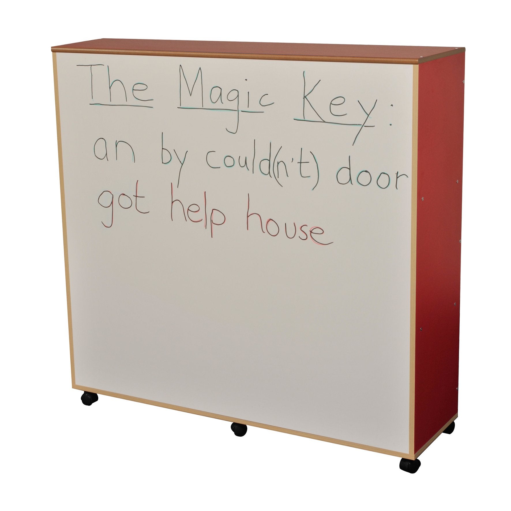 Children's Bookcase with Drywipe Back (Red)