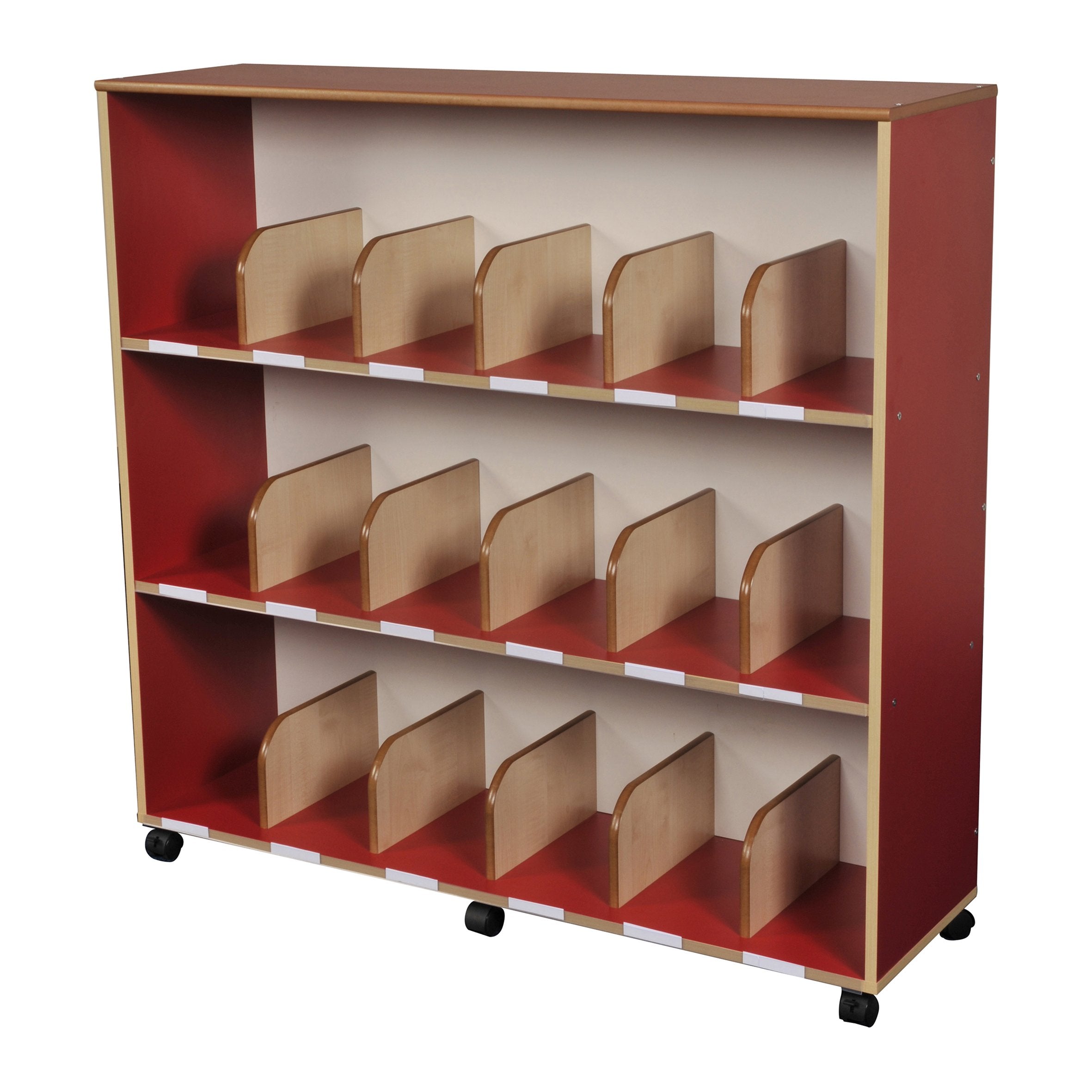 Children's Bookcase with Drywipe Back (Red)