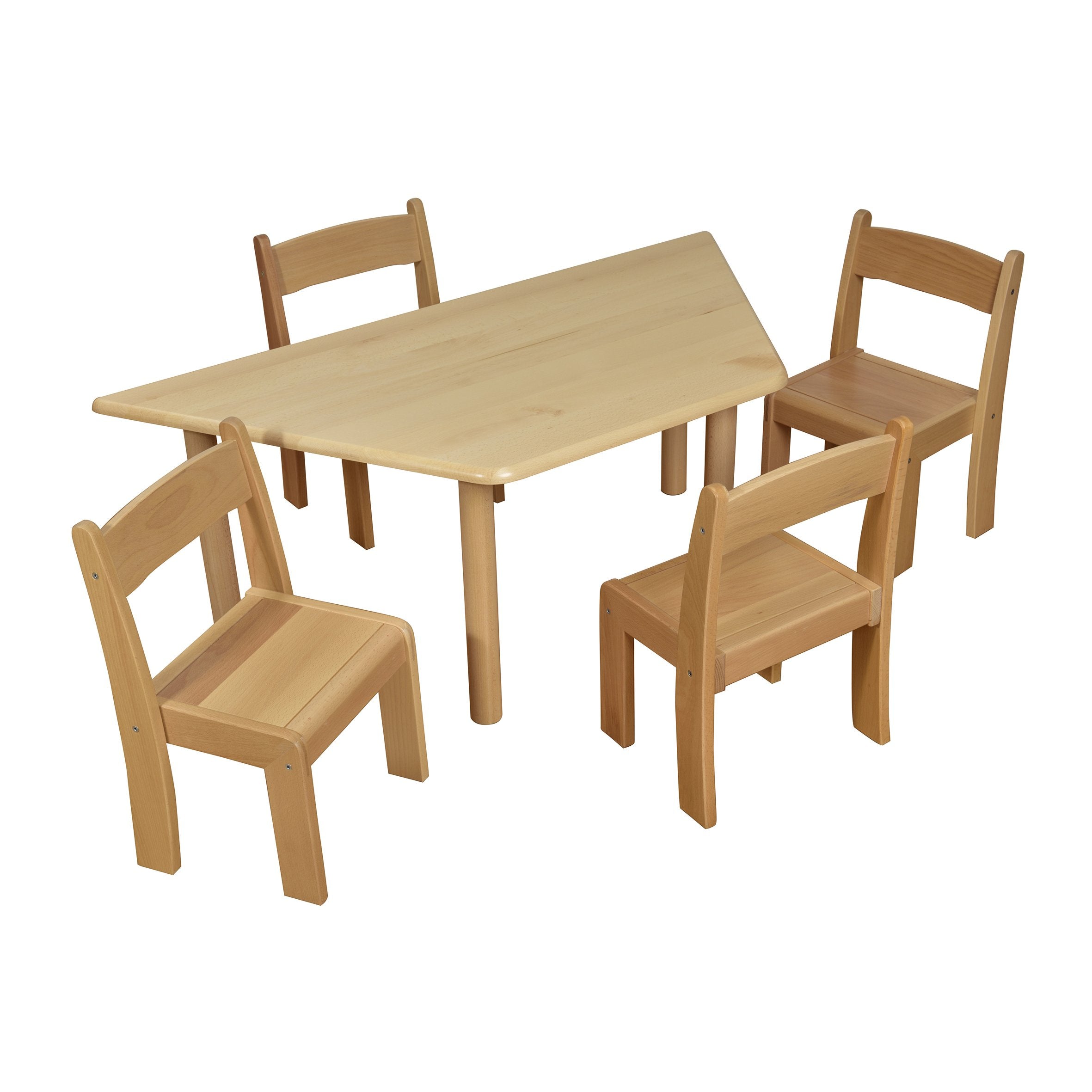 Beechwood Trapezoid Table H470mm