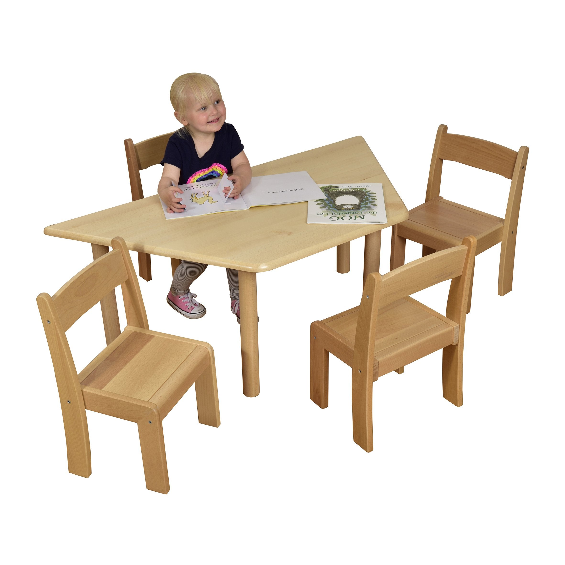 Beechwood Trapezoid Table H470mm