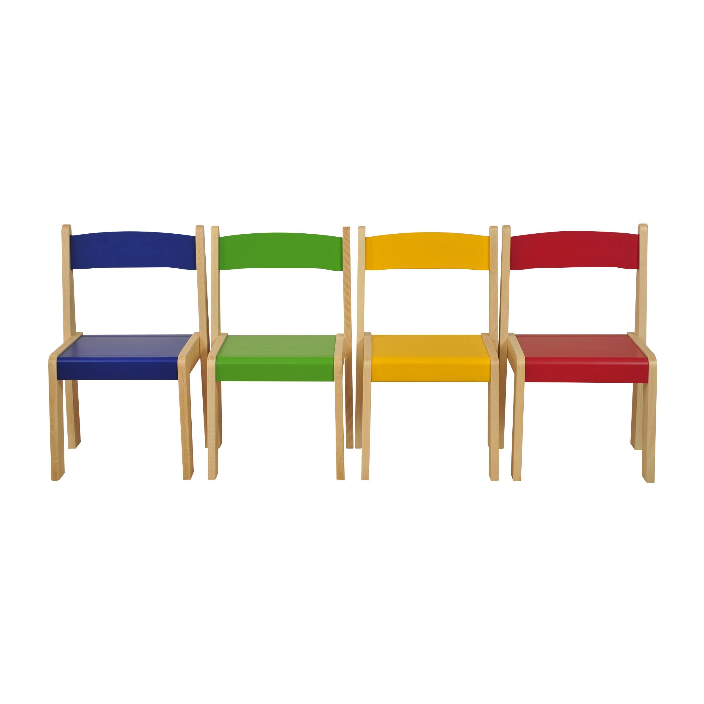 Beechwood Stackable Chair (Size 3) - Coloured pk 4