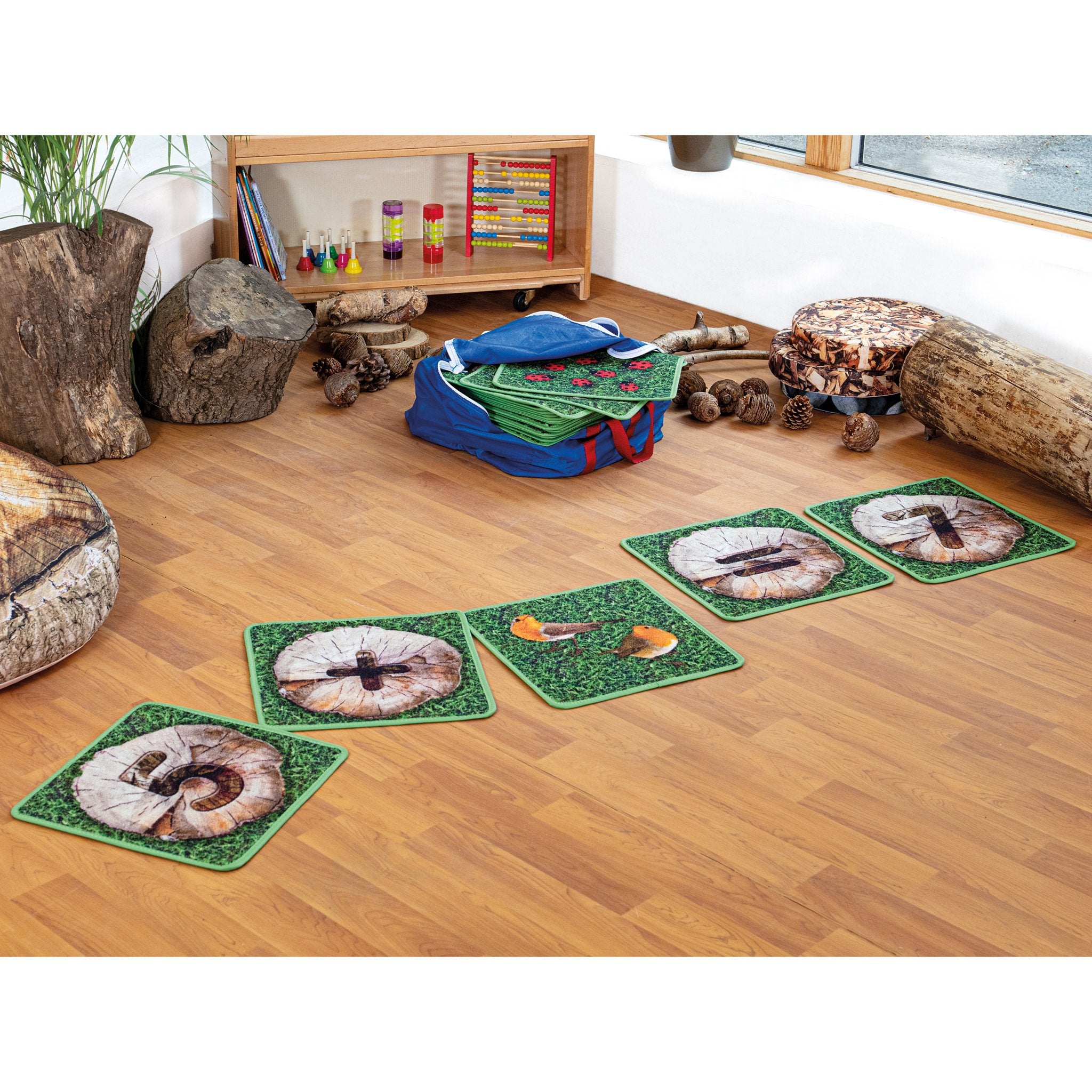 Woodland Counting Indoor/Outdoor Mini Placement Carpets with Holdall pk 35