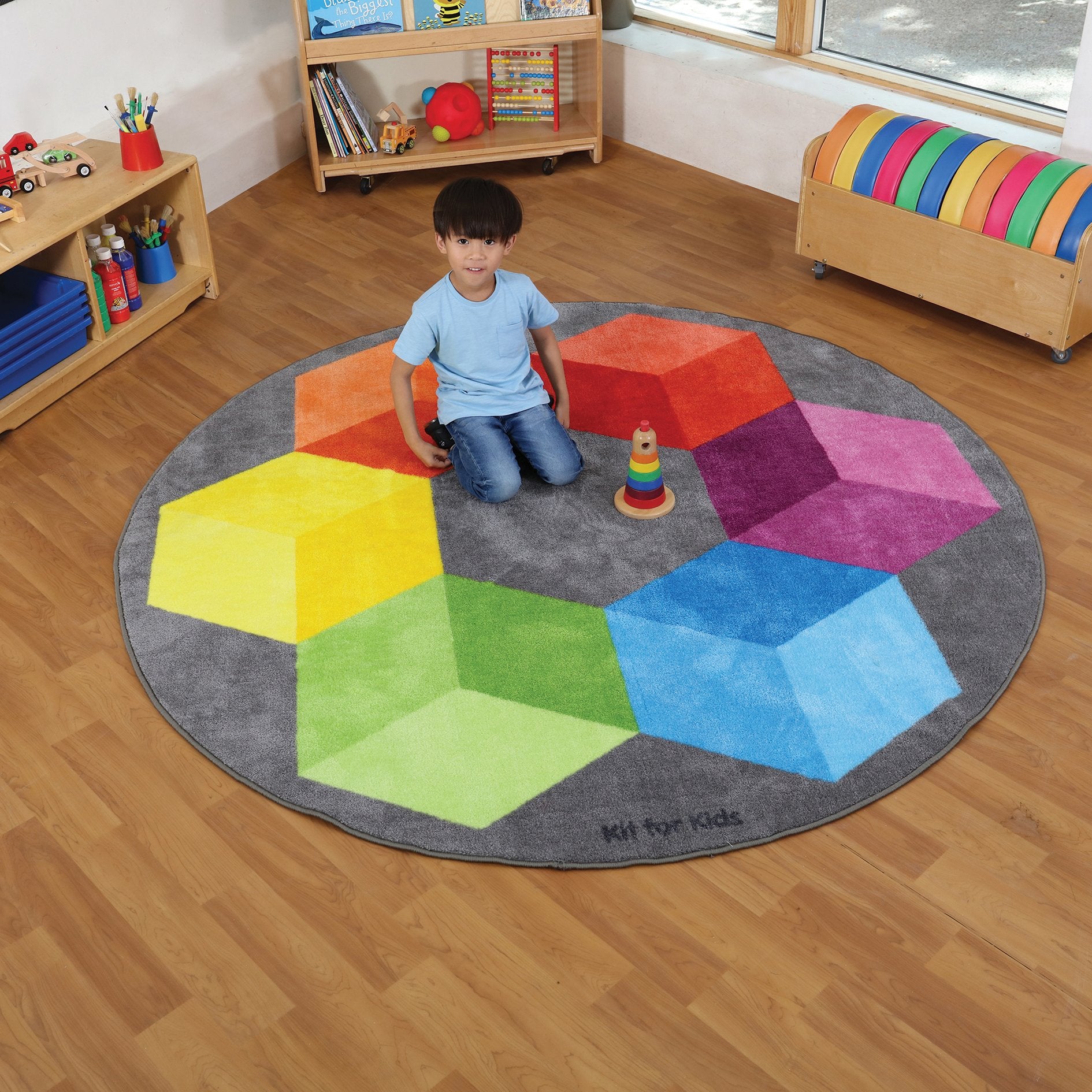 Rainbow™ Circular Polygons Carpet
