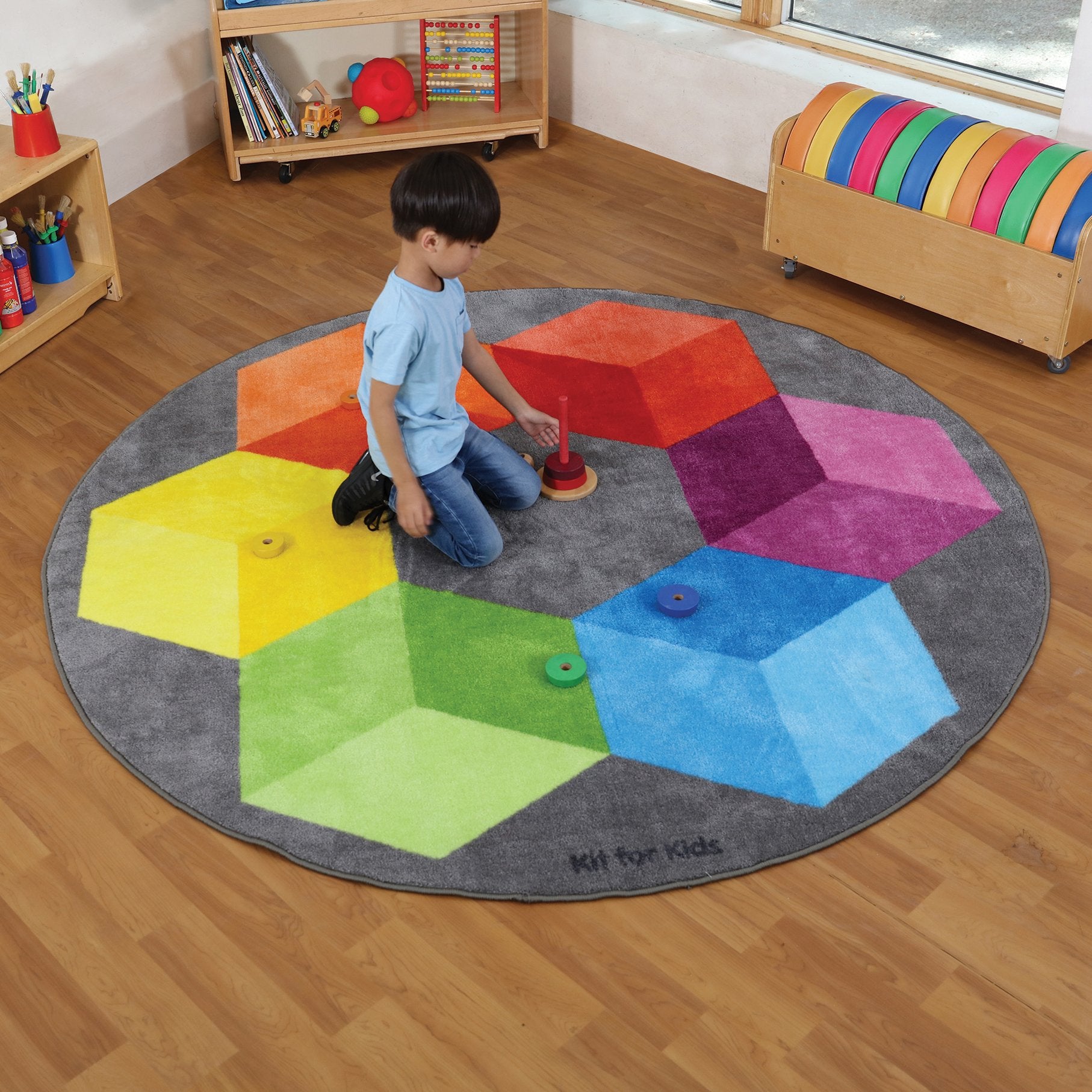 Rainbow™ Circular Polygons Carpet
