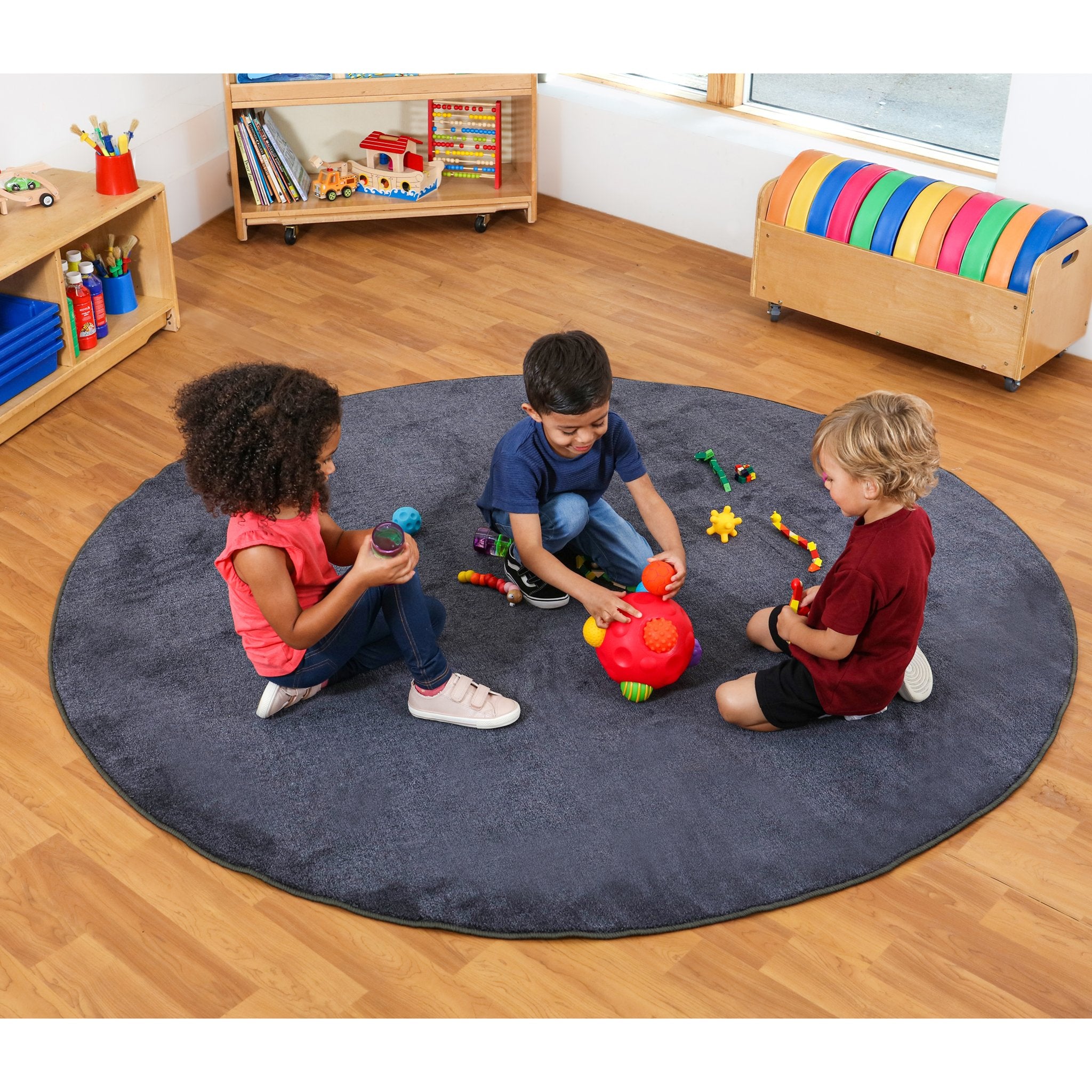 Luxury Super Soft Round Carpet (Grey)