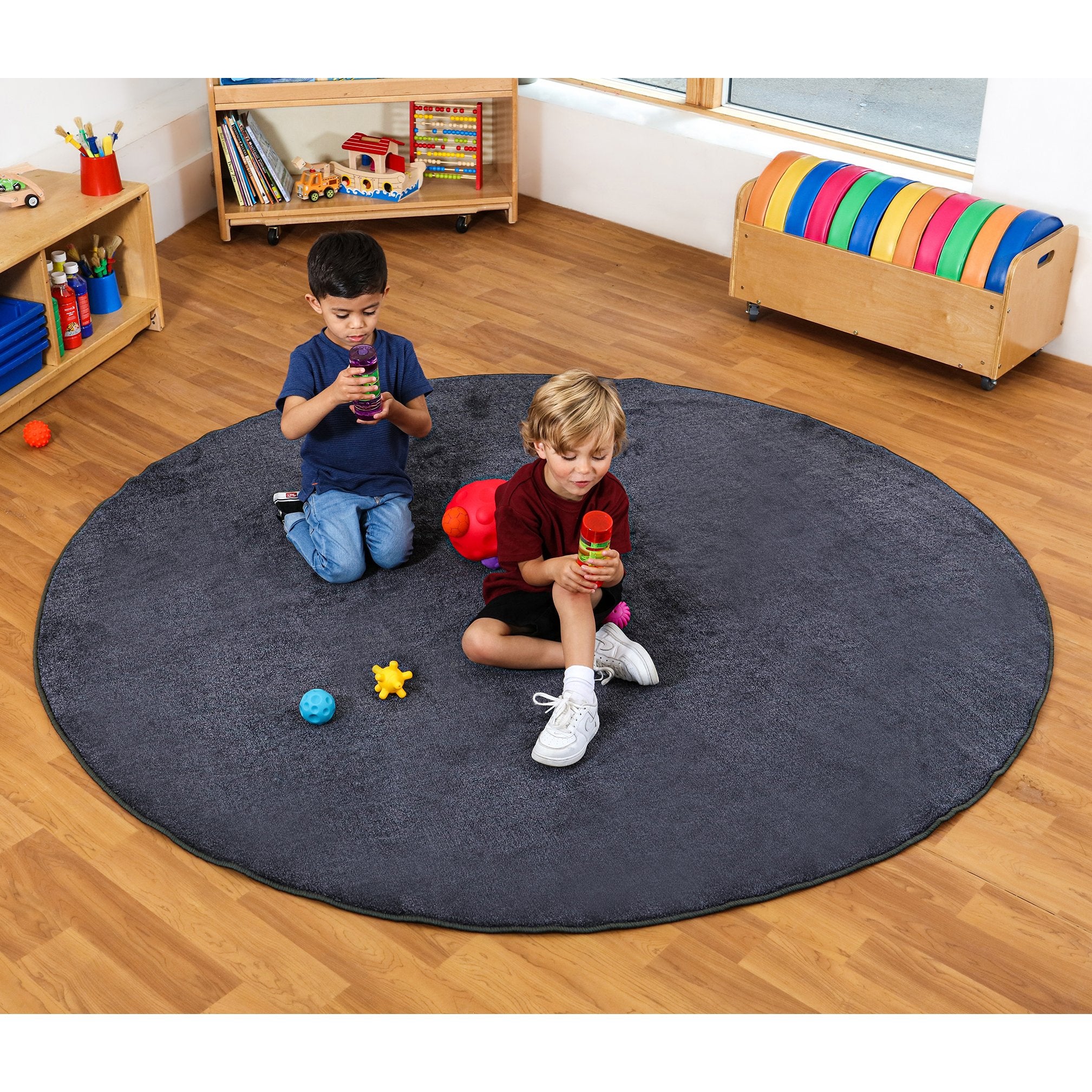 Luxury Super Soft Round Carpet (Grey)