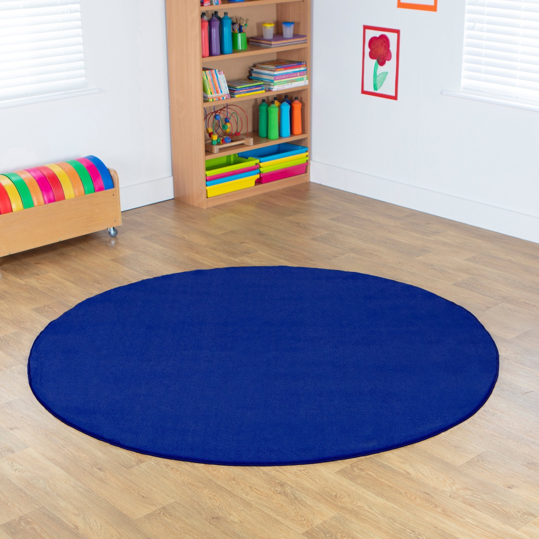 Luxury Super Soft Round Carpet (Navy)