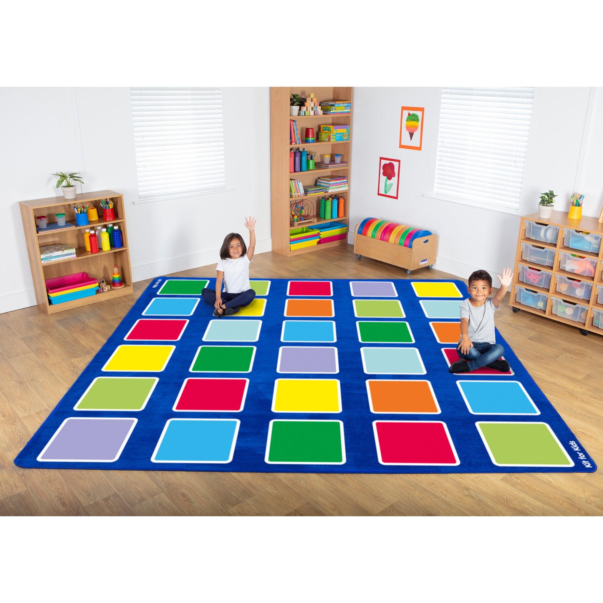 Rainbow™ Squares Large Placement Carpet