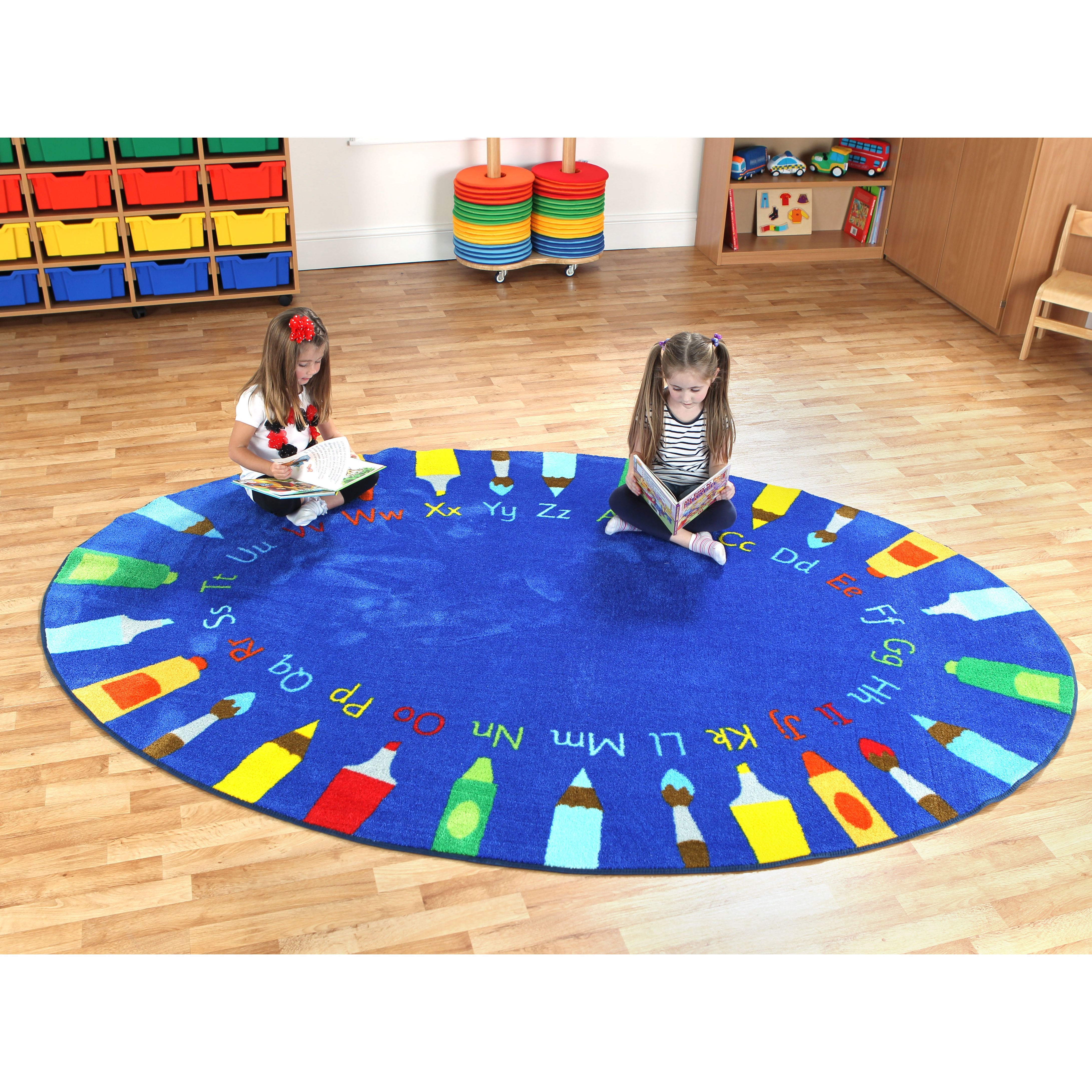 Rainbow™Oval Pencils Alphabet Carpet