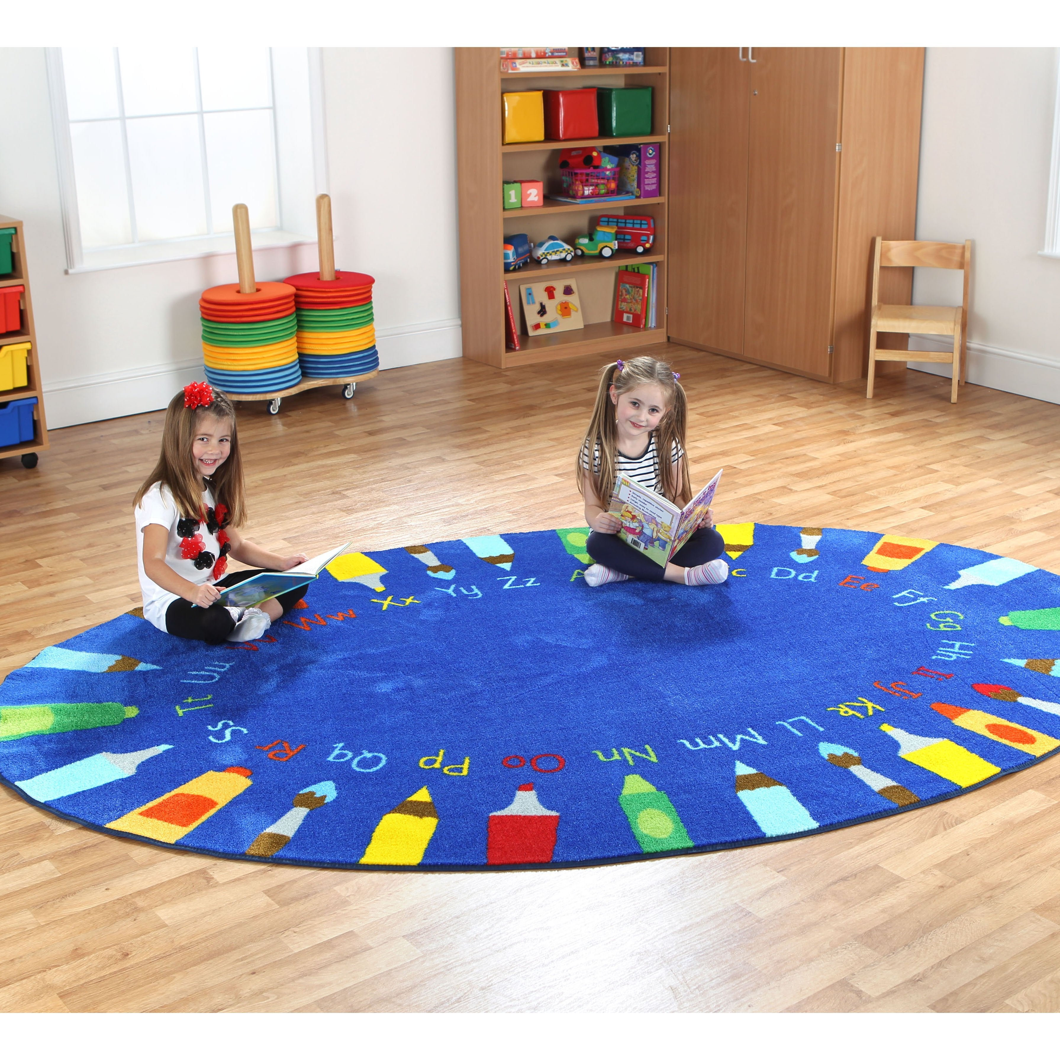 Rainbow™Oval Pencils Alphabet Carpet