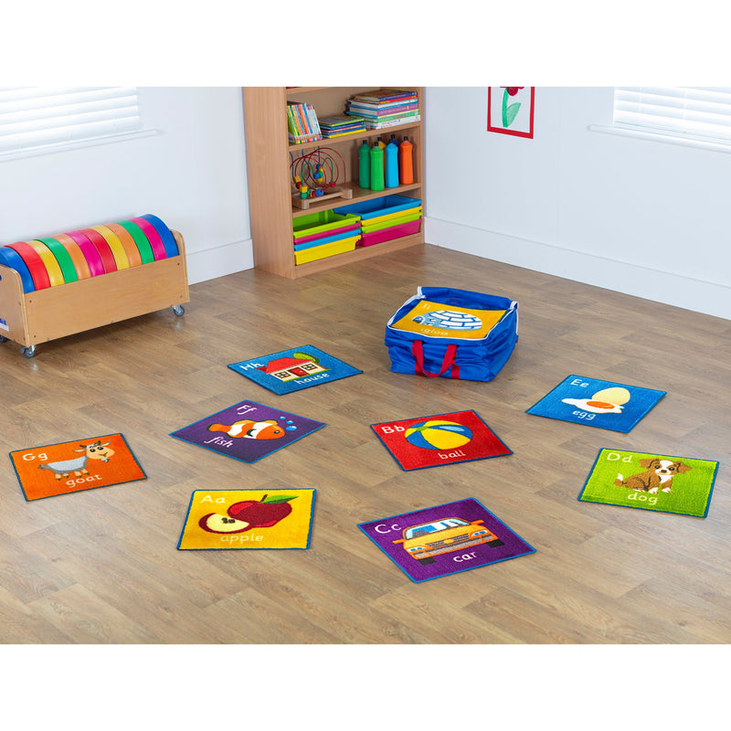 Alphabet Mini Placement Carpets with Holdall pk 26