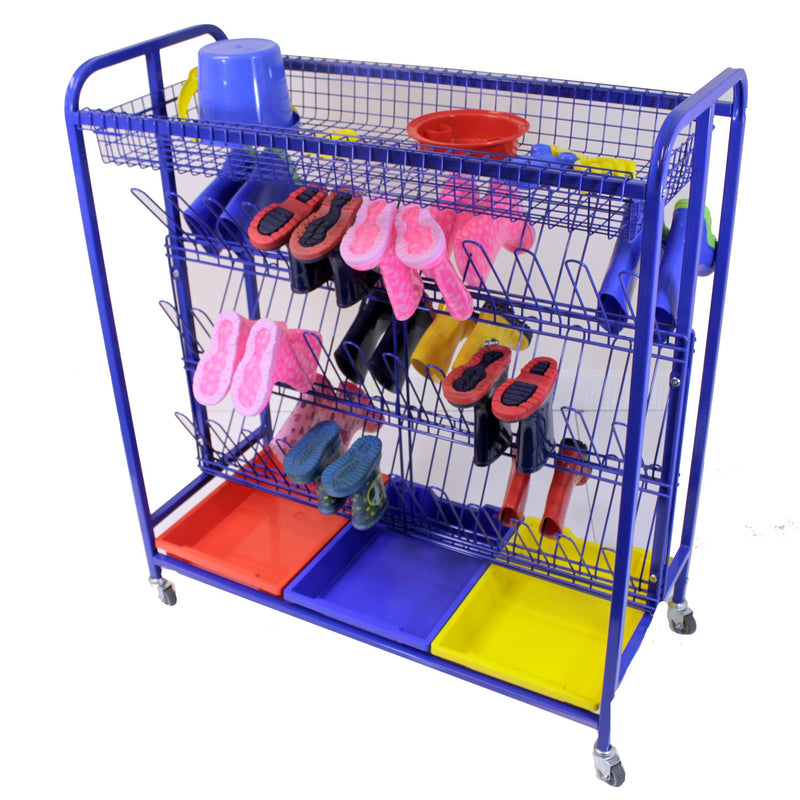 Mobile Welly Boot Storage Trolley 