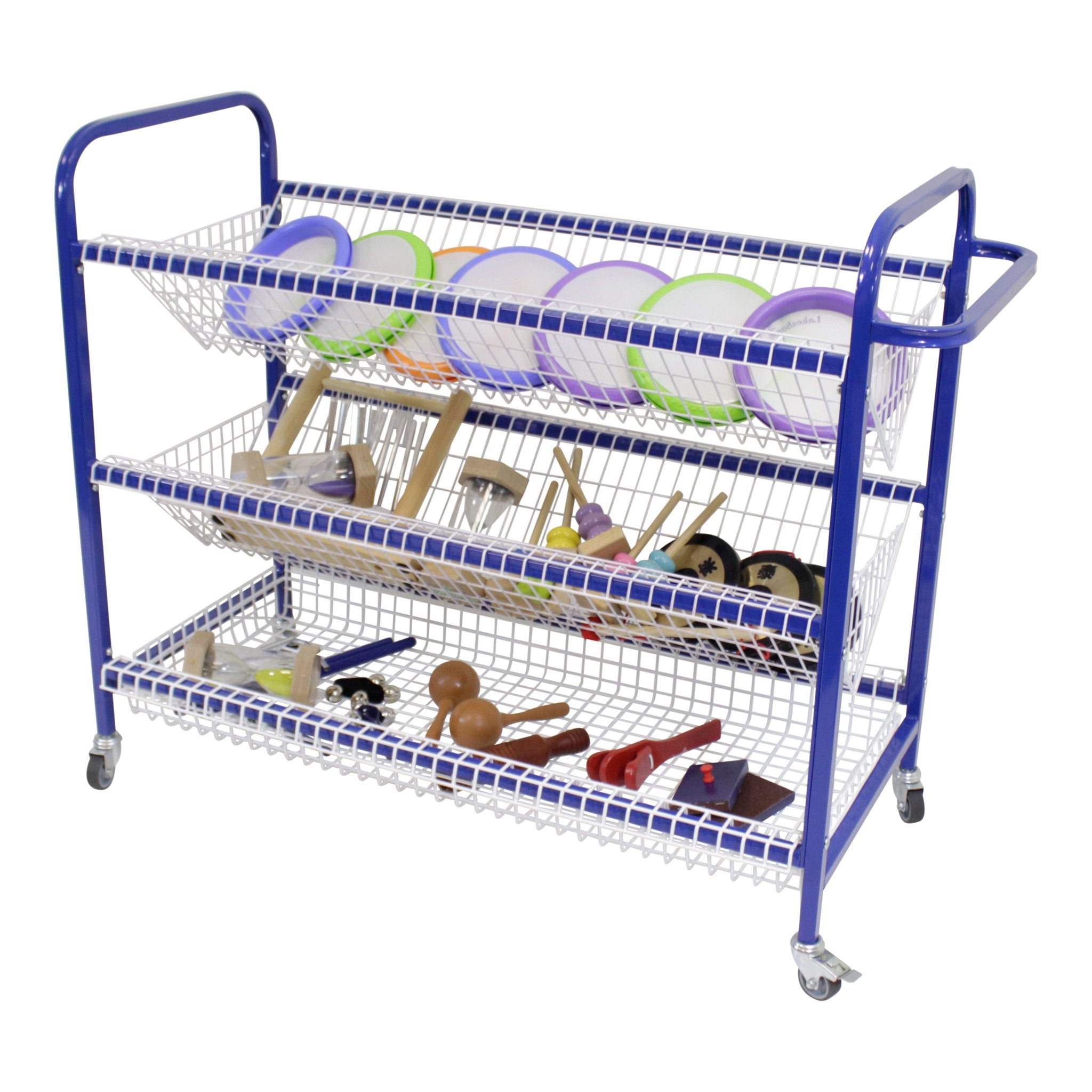 Music Storage Trolley with Wire Trays