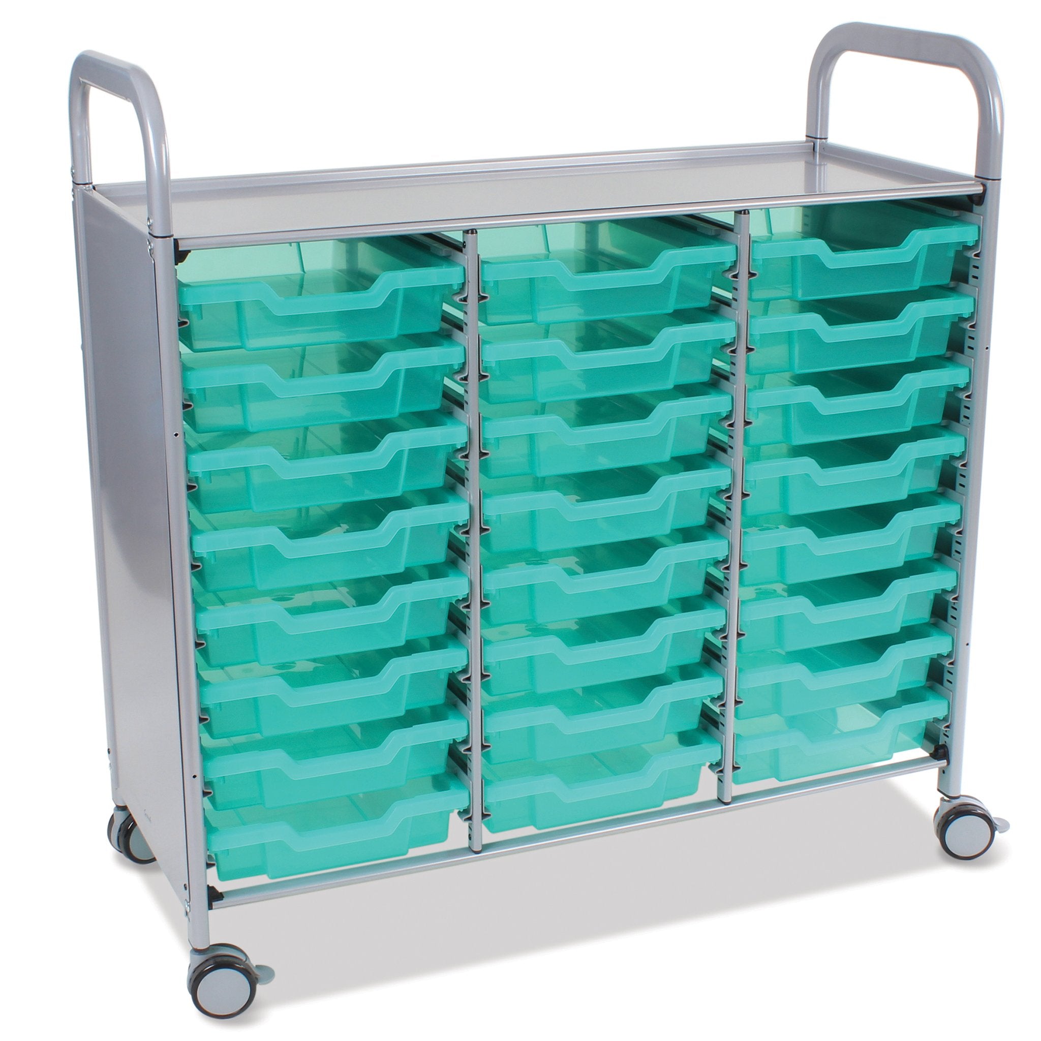 Callero Shield Antibacterial Treble Trolley (Shallow Trays)